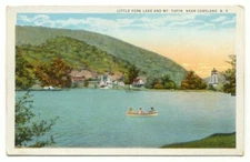 Cortland NY Little York Lake & Mt Topin Postcard ~ New York