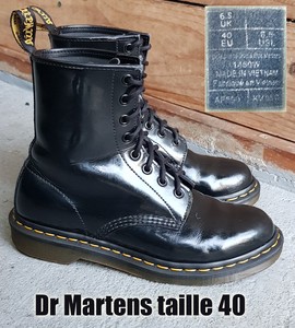 Dr MARTENS taille 40 UK6.5 cuir noir vernis 1460 | eBay
