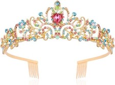 Princess Crown Tiara Queen Crowns for Women Tiaras 06-Multi-colored