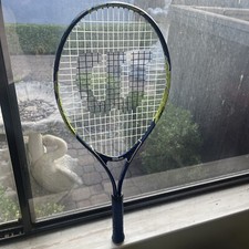 WILSON Tennis Racquet US Open Titanium 3 7/8 Grip Blue Young Adult Racquet EUC