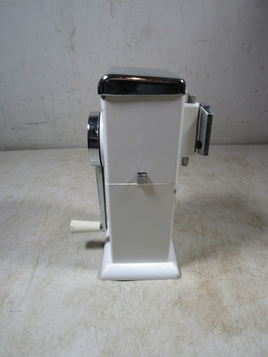 Vintage Mid-Century Ice-O-Mat Manual Hand Crank Ice Crusher White