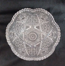 Libby ABP American Brilliant Cut Glass Bowl, 8" Diameter, 3 1/2" High