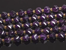 8MM Genuine Natural Purple Amethyst Beads Grade AAA Faceted Cube Loose Beads