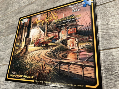 Hunters Haven 1000 Pc Jigsaw Puzzle White Mountain Terry Redlin Christmas 10685