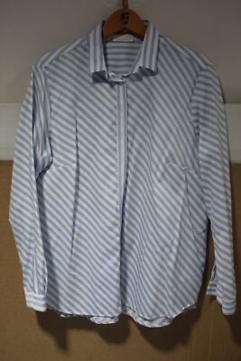 ETERNA Damenhemdbluse 100% Baumwolle  Gr.44 Blau/Weiß Damenbekleidung