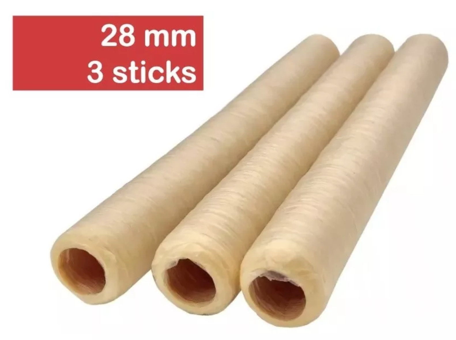 Collagen Casings Dry 28mm / 50ft Lenght for stuffing 51 Lb 270 sausages 3 sticks