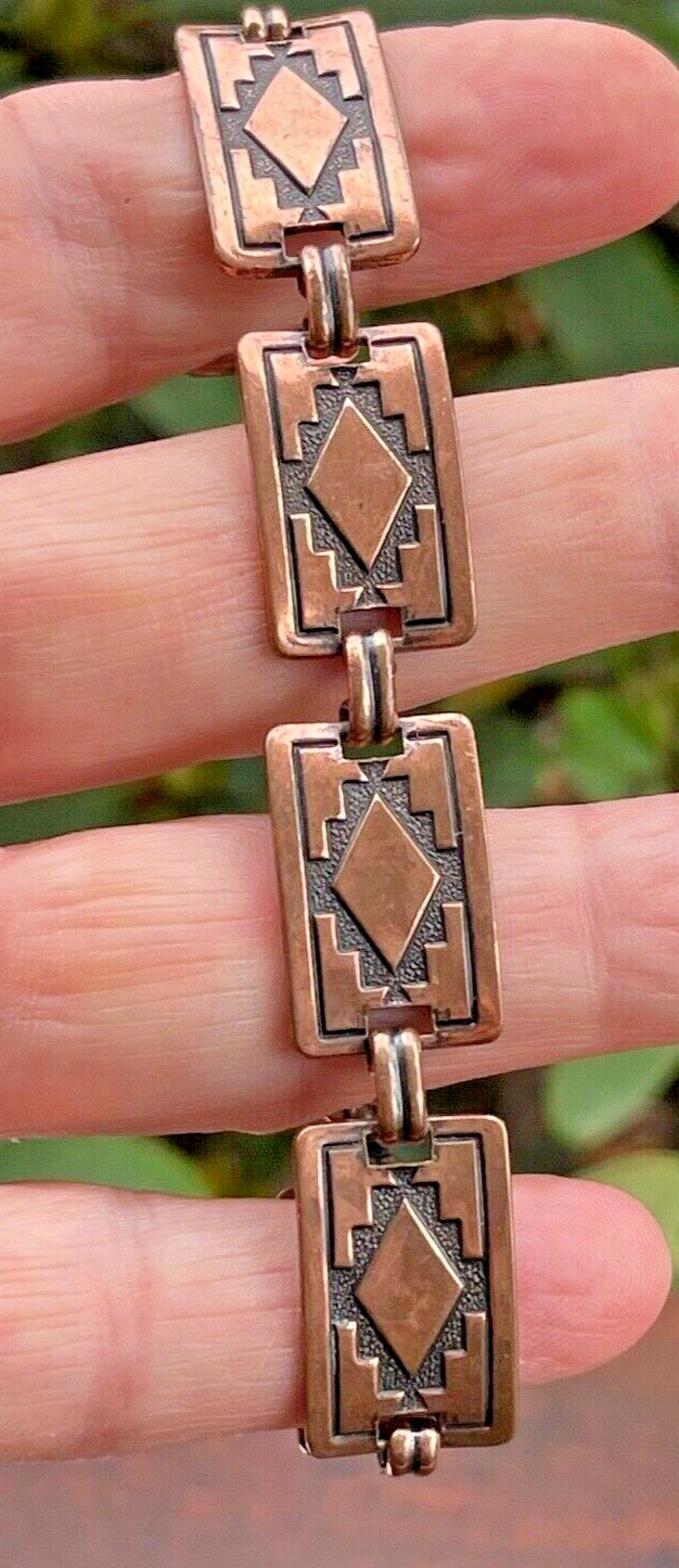 Solid Copper Bracelet Mid Century Modern Southwes… - image 3
