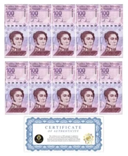 Venezuela 100 Digitales qty 10 2021 UNC 100 million bolivar soberano New