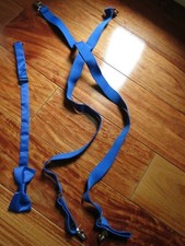 JACOB ALEXANDER ROYAL BLUE BOW TIE MATCHING SUSPENDERS