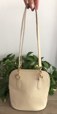 Saks Fifth Avenue Shoulder Bag Handbag Cream Calfskin Vintage