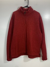 Wrangler Authentics Men  s Fleece 1/4 Zip Sweater Size XL Red 1001
