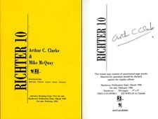 Product Image: Sir Arthur C. Clarke SIGNED AUTOGRAPHED Richter 10 Advance Reading Copy RARE ARC