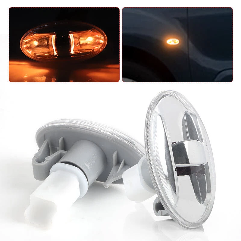2x LED Side Lights Amber Indicator Clear Lens for Peugeot 108 206 301 407 Expert - Image 2 of 4