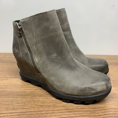 Sorel Women's Extended Joan of Arctic Wedge III Zip Boot Quarry Size 10