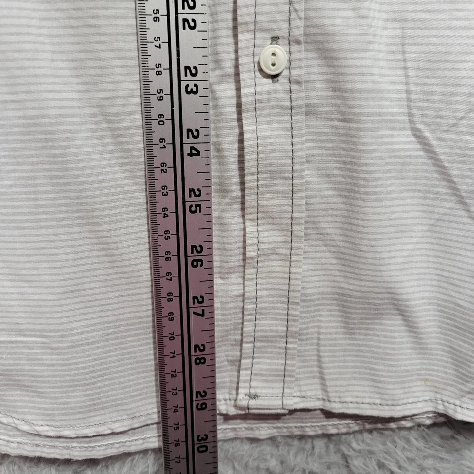 Modern Culture MC Shirt Mens Medium Gray Striped Button Up Long Sleeve - Image 4 of 4