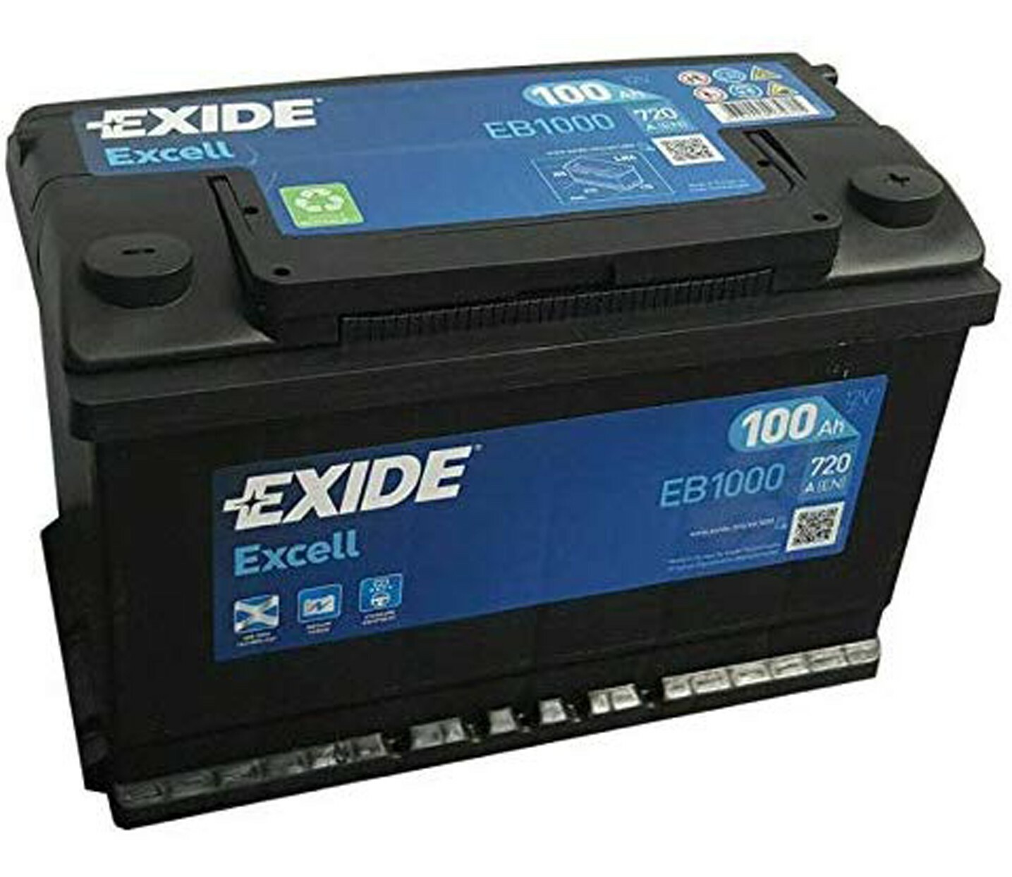 EXIDE EB1000 Batteria auto EXCELL 100AH 720EN positivo dx 12V 315 x 175 x 190