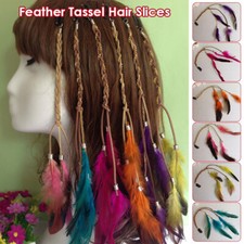 1x Comb Extensions Feather Hair Rope Boho Indian Headwear Extension for Womens