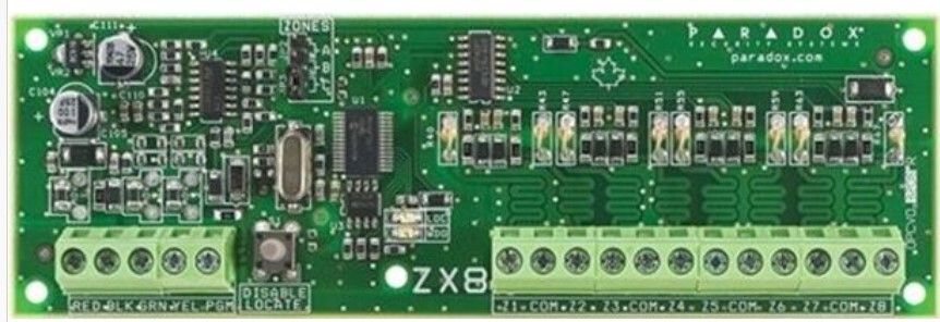 Module D'extension 8 Zones Paradox ZX8SP Pour Système D'alarme, Filaire, Neuf Sous Blister