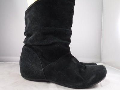 black leather booties flat