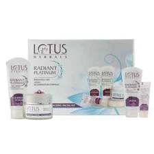 Lotus Herbals Radiant Platinum Anti-Ageing Facial Kit 170g (Multiple Use)