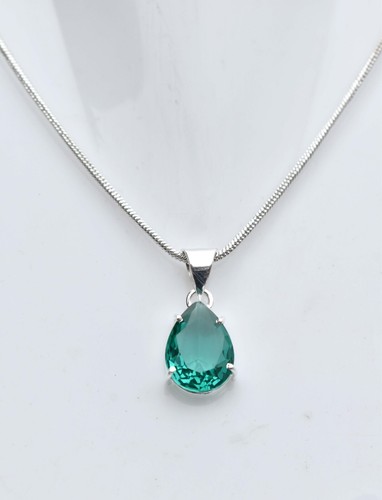 Tourmaline Handmade Gemstone 925 Sterling Silver Unique Beautiful Necklace-17-18 - Picture 3 of 5