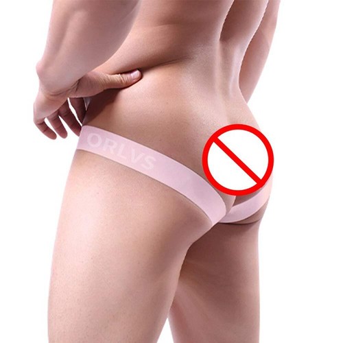 Herren Po Unterwäsche Sexy Slip Gebürstet Atmungsaktiv Tanga Doppel Po Hose - Bild 3 von 13