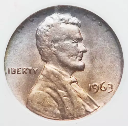 1963 NGC AU58 Lincoln Cent on Philippines Dime 🔴 1C on Philippines 10C Planchet