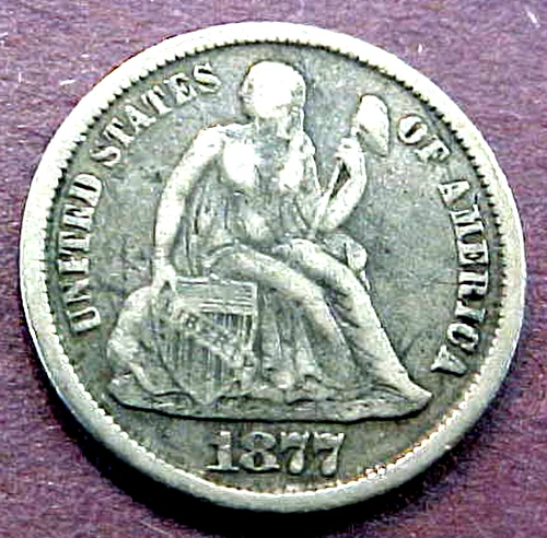 1877-CC SEATED LIBERTY DIME.........MIN. BID .01 & NO RESERVE!