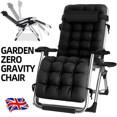 Zero Gravity Relaxsessel 2-in-1 klappbar Outdoor mit Kissen Metallgestell