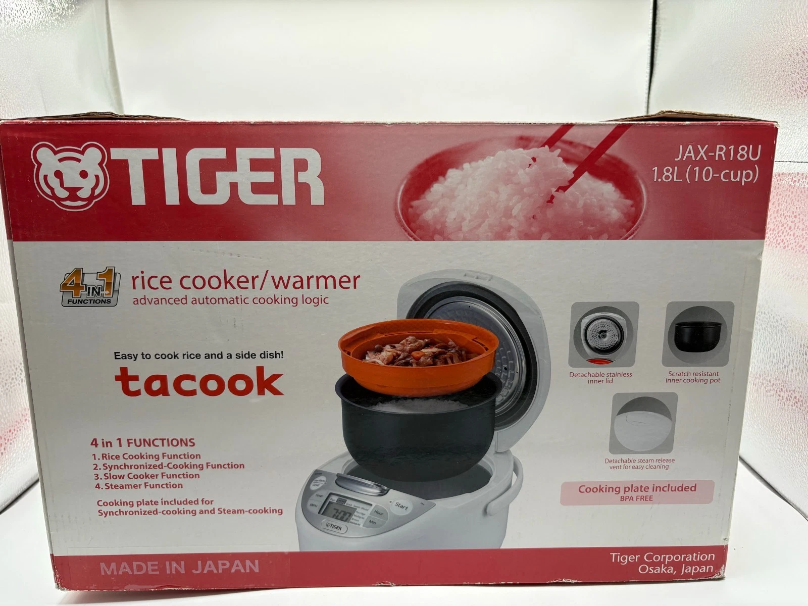 Tiger Rice Cooker / Warmer JAX-R18U 1.8L 10 CUP 4-in-1 FUNCTIONS MADE IN JAPAN
Opens in a new window