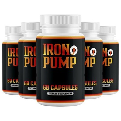 (5 Pack) Iron Pump Male Health Pills to Boost Blood Flow & Muscle Functions 60ct