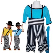 Lot of 22 Tappin Rhythm Child Small Dance Costume BLUE Top  Capri w/ Suspenders