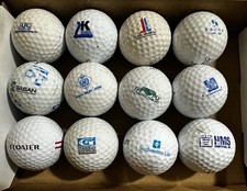 Lot of 12 Vintage Used Golf Balls. Various Brands and Various Branded Promos