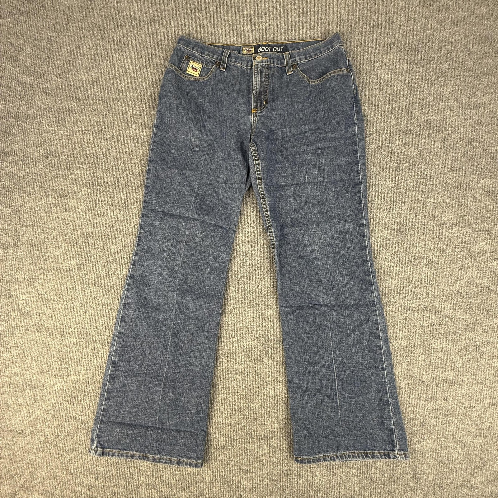 VTG Cruel Girl Jeans 15/33 Short Blue Bootcut Mid Rise Stretch Denim Pants