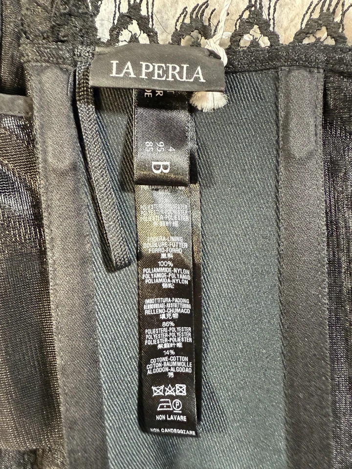 Top La Perla Bustier para mujer 38 encaje seda satén corsé sin tirantes hecho en Italia Foto 3 de 4