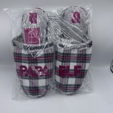 Wondershop Mens PAPA ELF Plaid Soft Slip On Christmas Shoes Slippers 13-14 XL