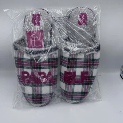 Wondershop Mens PAPA ELF Plaid Soft Slip On Christmas Shoes Slippers 13-14 XL - Image 1 of 4