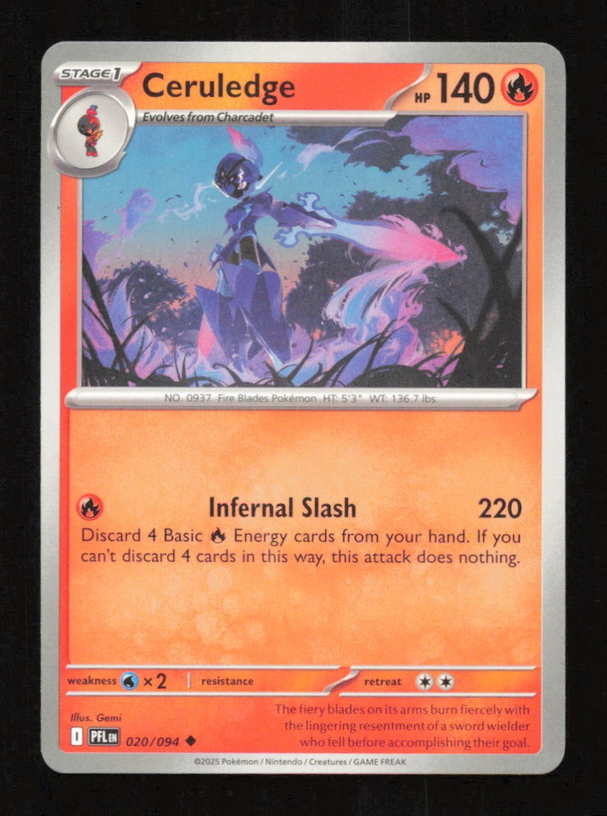 Ceruledge 020/094 Uncommon Phantasmal Flames Pokemon Near Mint