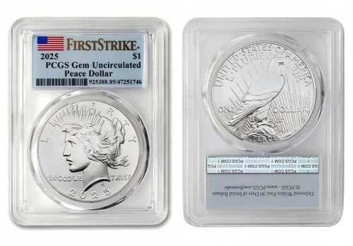 First Strike 2025 PCGS Gem Uncirculated Peace Dollar