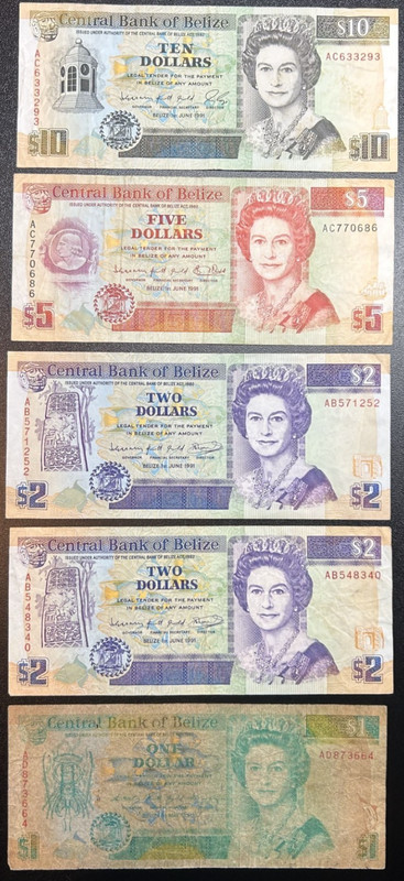 Lot of Currency from Belize (1991 | Circulated)