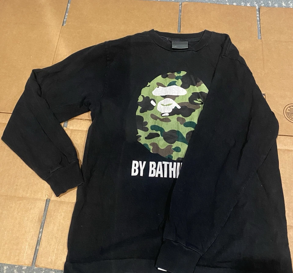 Auténtico BAPE Bathing Ape Camo College Manga Larga Original  Foto 3 de 4