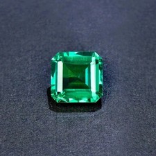 Natural Colombia Green Emerald 10x10 MM Asscher Cut Certified Loose Gemstone