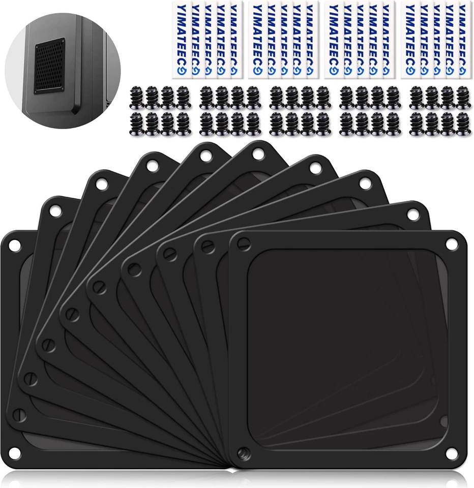 Effektive PC Lüfterabdeckungen, 120mm Nylon Staubfilter mit Magnetrahmen, 10 St. - Bild 3 von 4