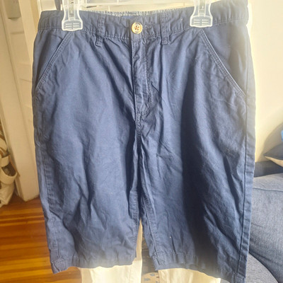 Basic Editions Womens Blue Bermuda Shorts Sz 16 Mid Rise Flat Front Pockets