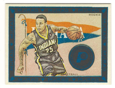 2008-09 TOPPS MURAD T-51 MINI BLACK #189 BRANDON RUSH RC A INDIANA PACERS