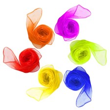 6 Pcs Sensory Scarves, Rainbow Colour Baby Sensory Toys Children Dance Juggli...