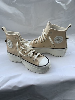 Converse Sneaker Damen Gr. 39 Leder Beige Plateau High Top Schuhe