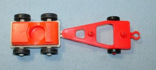 Vtg Fisher Price Car & Camper/Boat #686  #685 RED CAR & TRAILER EUC REPLACEMENT