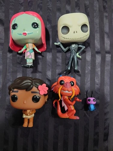 Funko Pop Disney Lot of 5 Loose Mushu Jack Skellington Moana