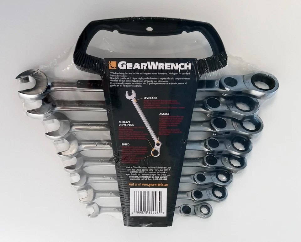 Juego de llaves combinadas de indexación GearWrench 8 piezas 12Pt cromo pulido 85498 Foto 2 de 4